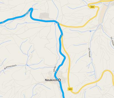 4. Etappe: Gütenbach nach Simonswald (57 km) 53. rechts den Parkplatz verlassen 54.