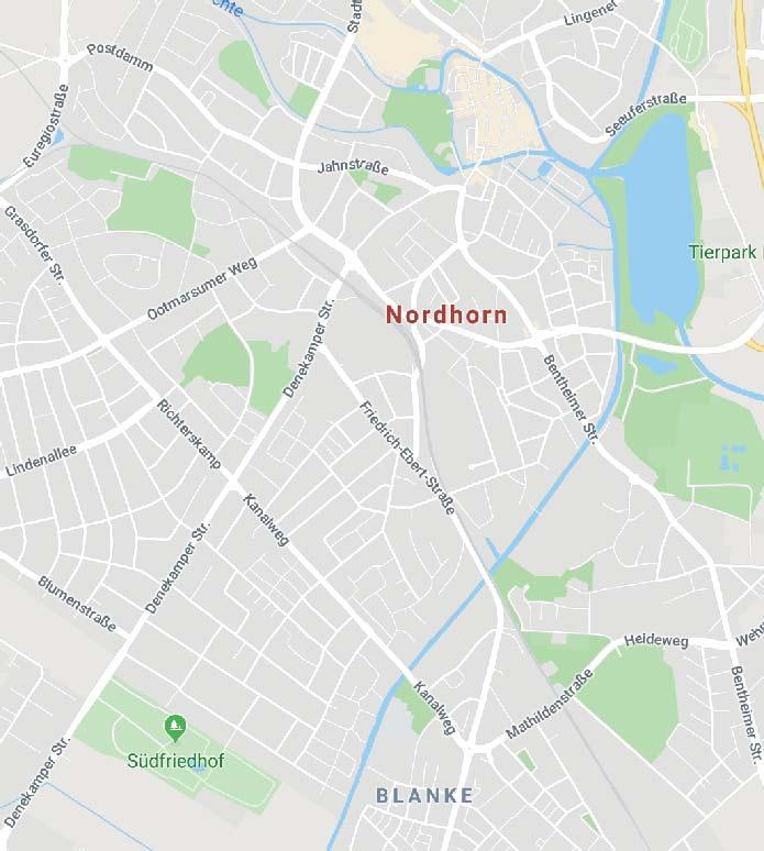 DIE LAGE Das Bauvorhaben befindet sich in einem neu erschlossenen Baugebiet der Stadt Nordhorn und ist nur 1,7 km vom Stadtzentrum entfernt.