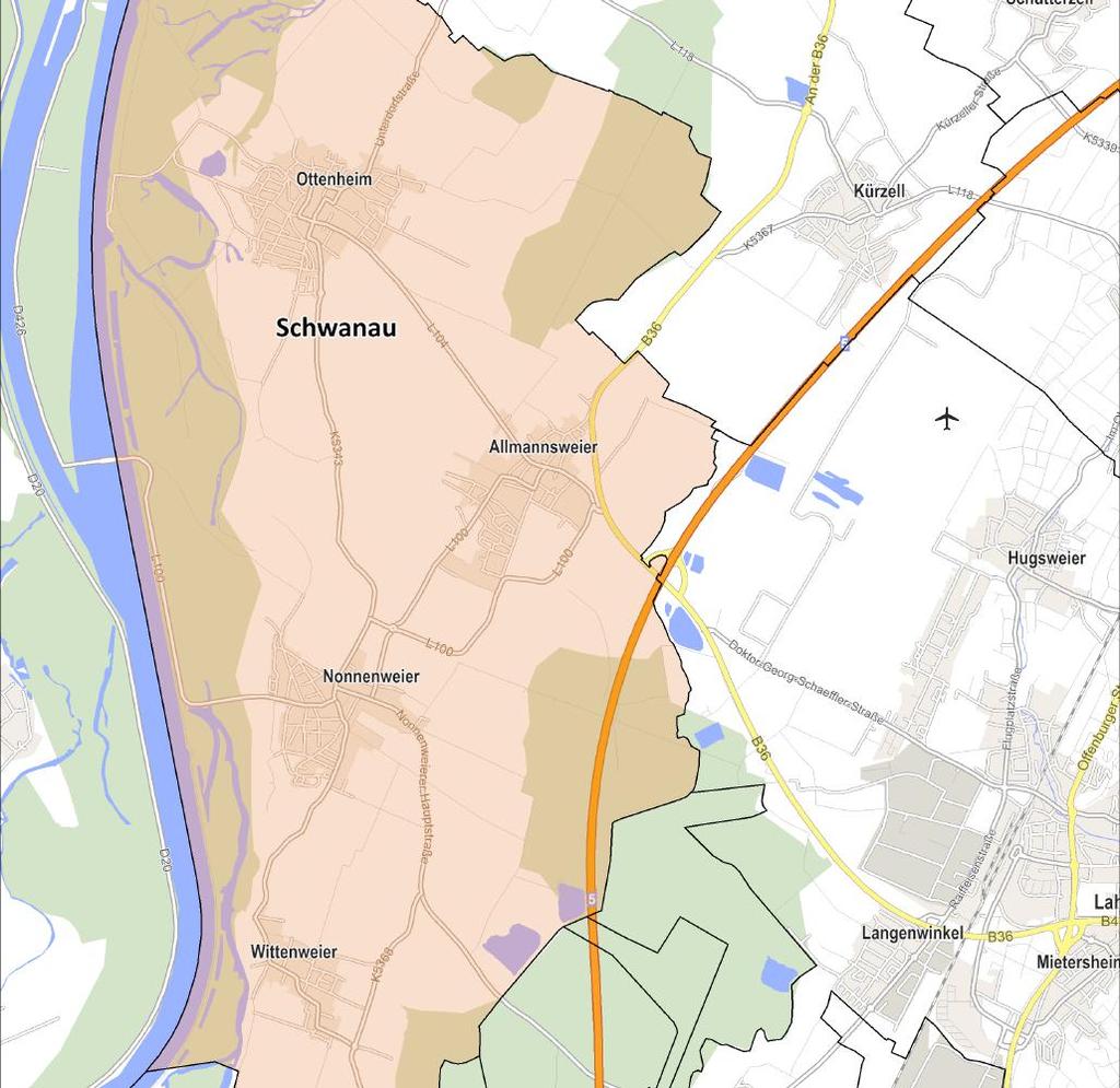 Karte 4: Nahversorgungsstruktur in der Gemeinde Schwanau