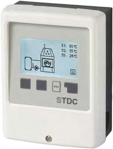 8 SOLARREGELUNGEN DIFFERENZTEMPERATURREGELUNG STDC-V1 4 Für einfache Solaranlagen oder Festbrennstoffkessel mit 3 Eingängen und 1 Ausgang. 4 Für Standard- und hocheffiziente Umwälzpumpen.