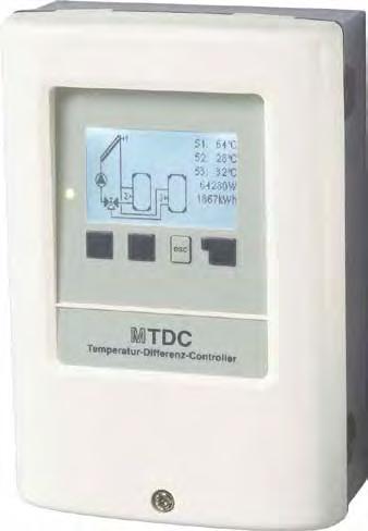 DIFFERENZTEMPERATURREGELUNG MTDC V4 4 Für mittlere Solaranlagen oder Festbrennstoffkessel. 4 Für Standard- und hocheffizientee Umwälzpumpen mit PWM-Signal. 4 Mit 3 Eingängen und 2 Ausgängen.