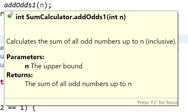* @return The sum of all the odd numbers up to n.