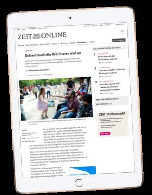 ZEIT ONLINE ZEIT ONLINE bietet die Möglichkeit, Display-Werbung mit Targeting zu schalten.