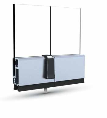 SF 40 H-S-W Ganzglassystem // All-glass system Ganzglaskonstruktion ohne vertikalen Flügelrahmen Einscheibensicherheitsglas (ESG) 8 mm, 10 mm oder 12 mm Luftschalldämmung bis Rw = 29 db nach DIN EN