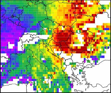 Herkunftsanalyse PM10 Regionale Hintergrundmessstellen Abbildung 16 zeigt die Ergebnisse der Perzentilmethode für Illmitz für den Gesamtzeitraum und Trajektorien unter 600 m Seehöhe.