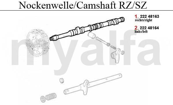 1 22248163 Nockenwelle rechts 75 (Potenziato), 164 QV Bj. >92,RZ,SZ 3.