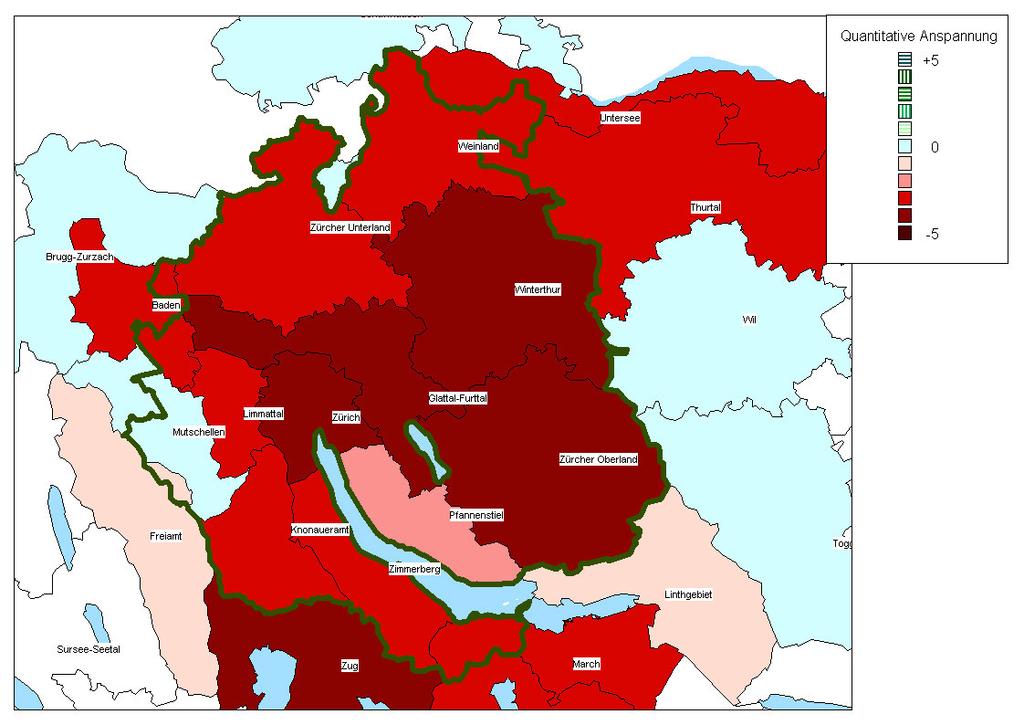 auch Tabellen 2 und 3). Die Angebotsentwicklung konnte mit der Nachfrageentwicklung nicht Schritt halten. Deshalb bleibt der Wohnungsmarkt in allen Gebieten des Grossraums Zürich angespannt.