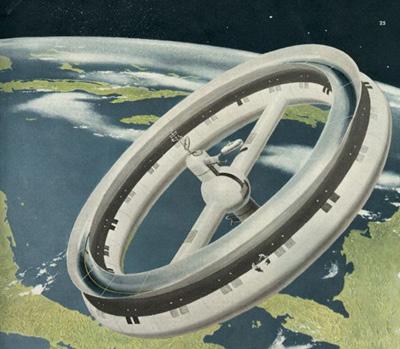 Abbildung 1: Erste Entwürfe von Raumstationen im LEO/GEO (1948-1952) [22, 14] 1965 Manned Orbiting Laboratory (MOL),