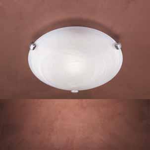 Ceiling lights, suspended lights and wall lights made of centrifugal glass, etched white alabaster.