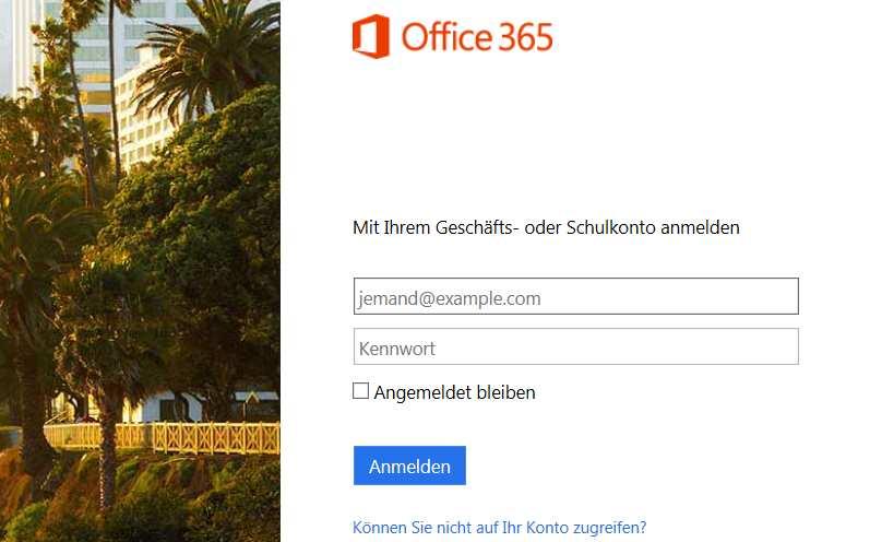 Anmelden im Office 365 >