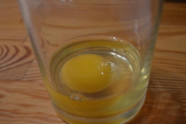 AUFGABE 4: Ei nach Geschmack (insgesamt 22,0 Punkte) 4a) Schlage ein rohes Ei vorsichtig auf und gib es in ein Glas, so dass du es von allen Seiten gut betrachten kannst.