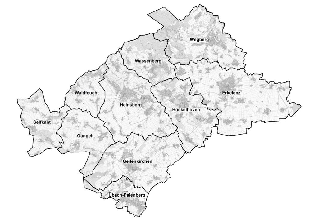 Kreis Heinsberg Einwohner: Wegberg 27713 Wassenberg 17182 Selfkant 9993 Waldfeucht 8720