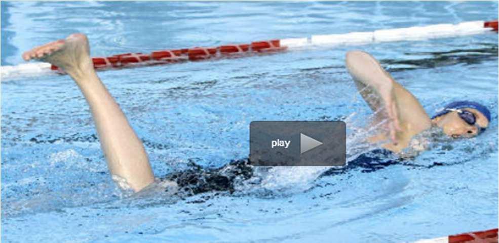 Übung 11 Schwimmtechnik-Übung 11: Schwimmender Fahnenmast Sieht leichter aus, als es ist: Sie schwimmen im normalen Kraulrhythmus, winkeln dabei aber ein Knie um 90 Grad an, so dass der Unterschenkel