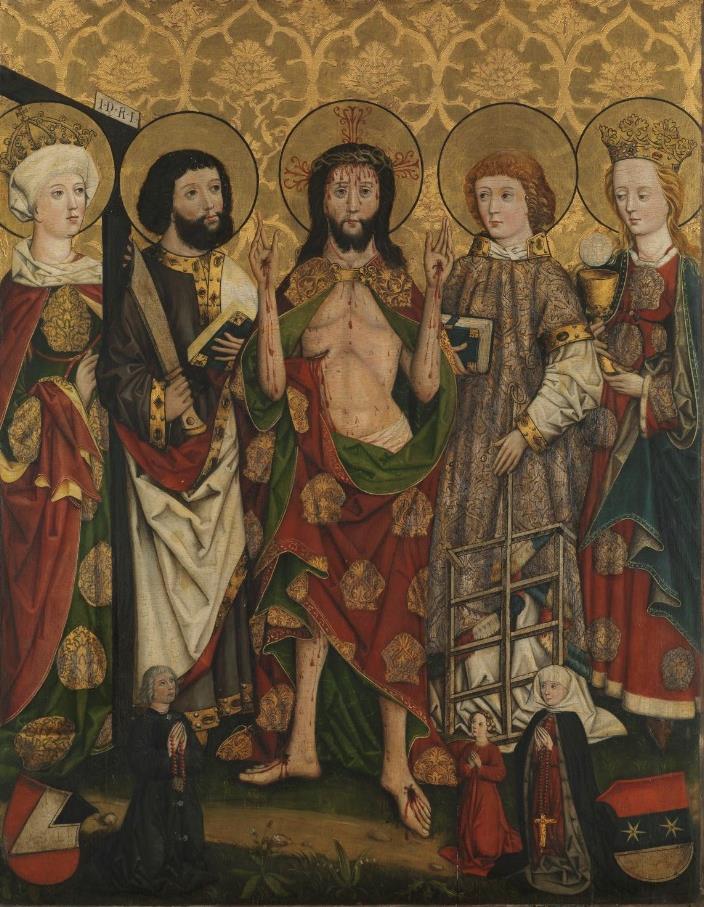 03 Christus als Schmerzensmann, Epitaph für Ursula Haller, um 1483/84 Nürnberger Maler 177 cm hoch x 143 cm breit Dauerleihgabe der Evang.-Luth.