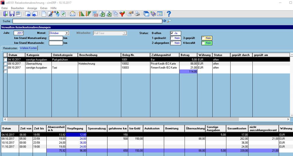 <REIS> - Reisekostenabrechnung cd5101 Reisekostenabrechnung
