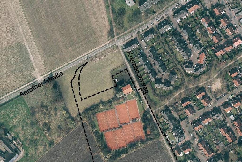 Begründung 4 Die Stadt Krefeld beabsichtigt in Krefeld Fischeln für den Bereich der Tennisanlage am Krützboomweg sowie der südlich angrenzenden landwirtschaftlichen Fläche einen Bebauungsplan
