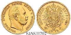 850,- 20 Mark 1872, A. Gold. J.230.