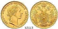 vz 800,- Dukat 1835, Kremnitz. 3,50 g. Stehender Herrscher. Gold. Friedb.