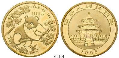44702 CHINA Volksrepublik, seit 1949 100 Yuan 1984. Panda - 1 Unze.