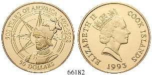 66182 50 Dollars 1993. 500 Jahre Amerika - Alonso de Hojeda. Gold. 4,53 g fein.