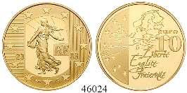 PP 175,- 34064 46024 10 Francs 1989. 12 g. Bimetall Gold-Palladium.