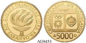 AG9453 JUGOSLAWIEN Republik, 1945-1992 5000 Dinara 1984.