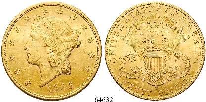 64537 USA 20 Dollars 1889, S, San Francisco. Liberty. Gold.