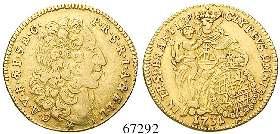 Kopf rechts / Madonna mit Christuskind über bayerischem Wappen. Gold. Friedb.