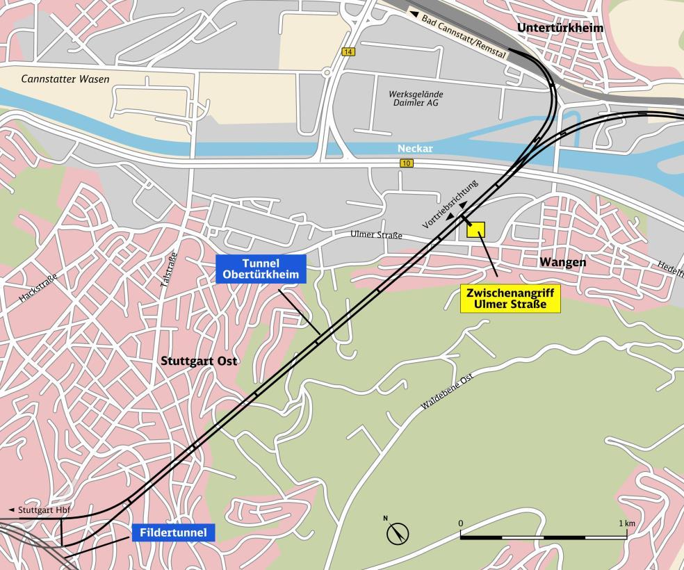 PFA 1.6a Zuführung Tunnel Ober-/Untertürkheim: Aktuell sind 77 % der Tunnelstrecke vorgetrieben 3.
