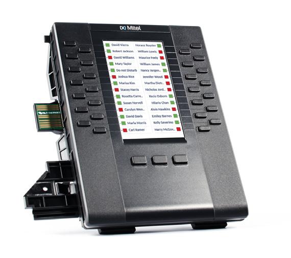 Das große 7-Zoll-Touch- Farbdisplay erleichtert den Zugriff auf die mit dem Smartphone synchronisierten Kontakte. Wie beim 6930 gehören die Bluetooth 4.1-Schnittstelle und MobileLink zur Ausstattung.