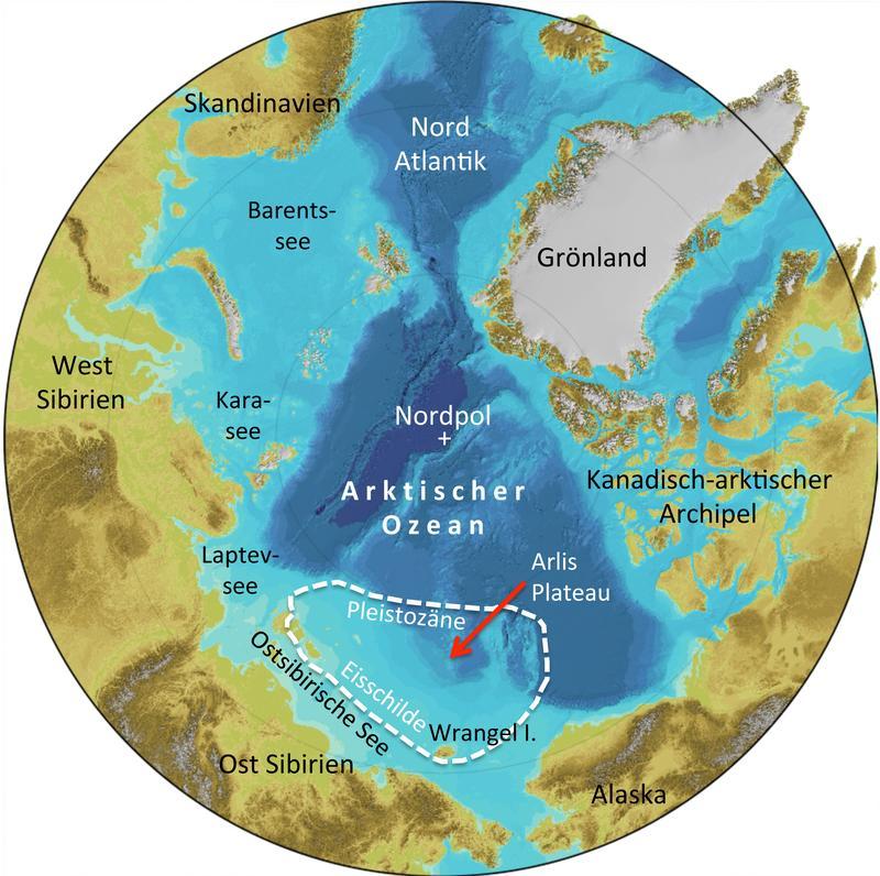 Karte der Arktis.