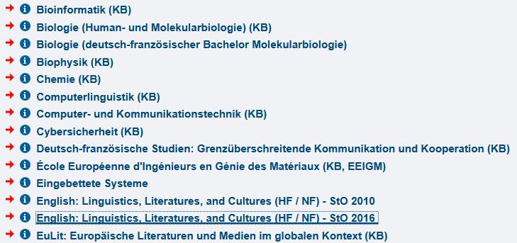 Kurse suchen Beispiel/ Searching for courses -