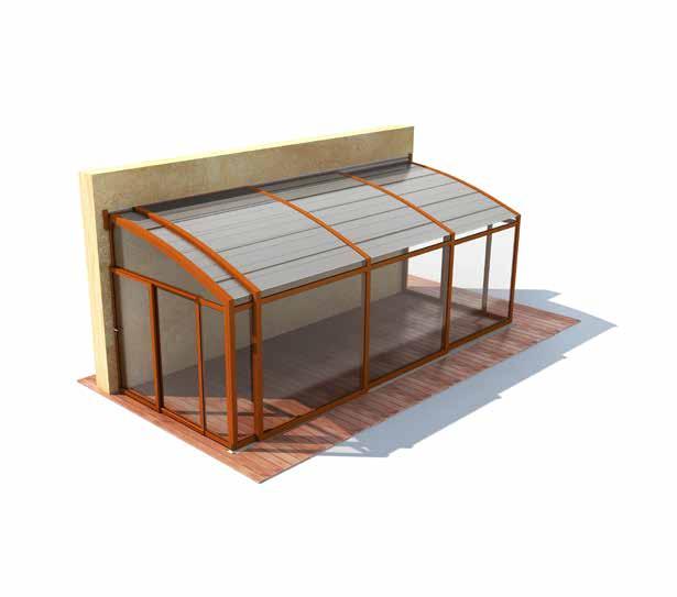 Mia+ / Mia+ Glass Auftragsproduktion Rio Auftragsproduktion Auf Wunsch besteht die Möglichkeit der Beschattung des Dachteils Speziallschienen mit Wasserrinne