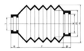 39 faltenbälge Die Befestigung der Balgen kann an den Tüllen durch Schlauchbinder erfolgen.