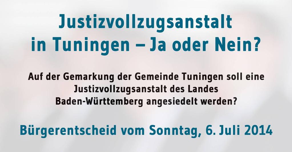 Bürgerentscheid in Tuningen zur Ansiedlung einer JVA auf Tuninger Gemarkung. Quelle: Manfred Schaefer STUTTGART.