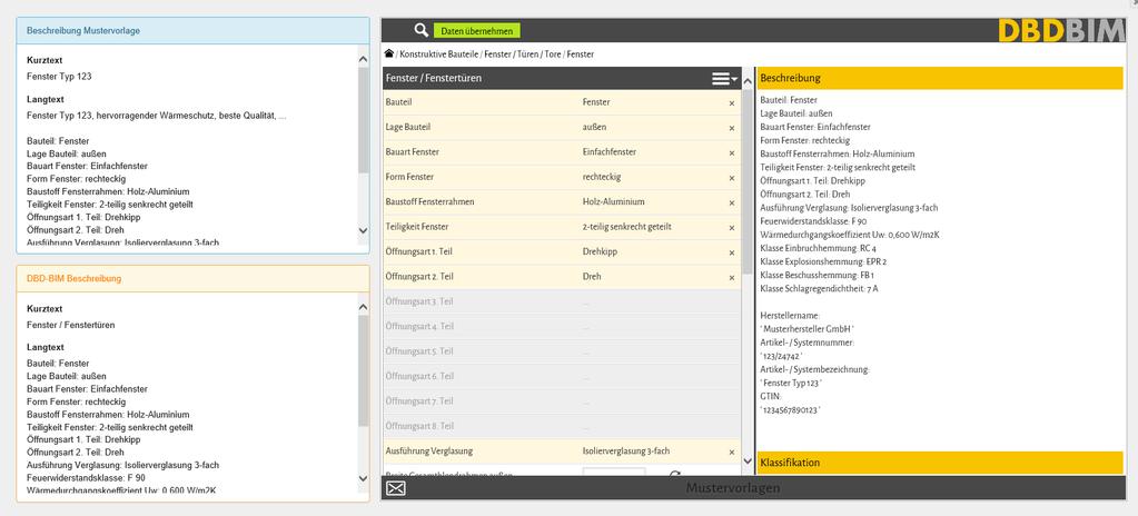 Desweiteren gibt es die Möglichkeit, beliebige weiterführende Fachinformationen als Bild oder PDF-Datei zuzuordnen, die dem Anwender von DBD-BIM bei der Verwendung der Mustervorlage zur Information