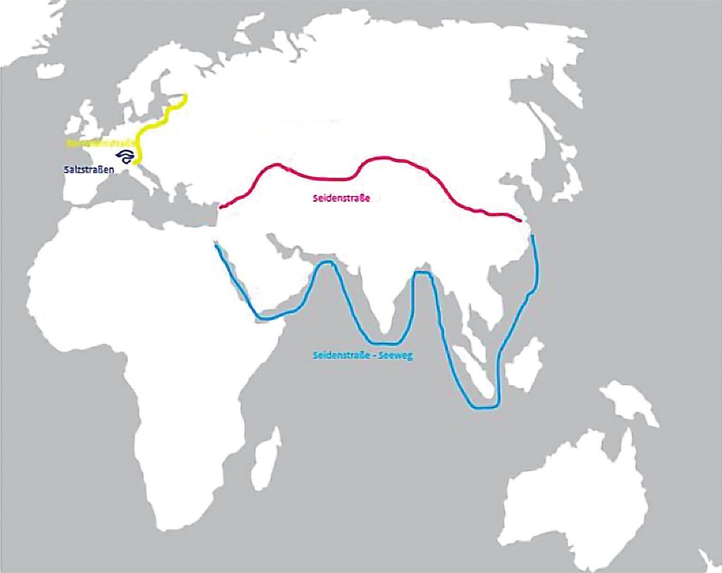 4. Historische Handelswege Schon vor Tausenden Jahren gab es Handelswege, auf denen verschiedene Güter befördert und in fremde Länder exportiert wurden.