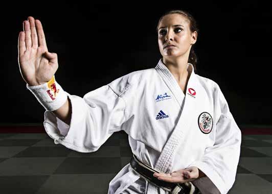#BEACTIVE BOTSCHAFTER Philip Platzer/Red Bull Content Pool ALISA BUCHINGER Mit 5 Jahren kam sie zum Karatesport. Heute ist sie mehrfache Welt- und Europameisterin.