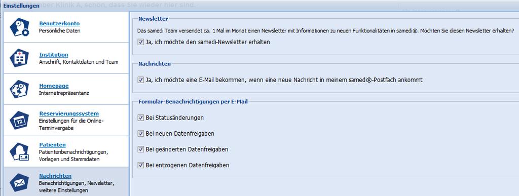 a) Öffnen Sie die Einstellungen und gehen Sie auf den Reiter auf der linken Seite. b) Wählen Sie aus, worüber Sie informiert werden wollen.