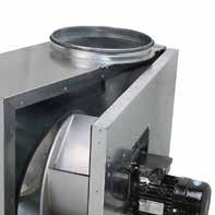 DCKDR Abluftboxen für feuchte Luft / Öldämpfe Schallisolierte Abluftboxen für gewerbliche Küchenabluft oder industrielle Prozessabluft Mitteldruck-Radialventilator, einseitig saugend, mit