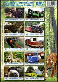 1. Juni 2014 - Ausgabe "60 Jahre Tierpark und Parkeisenbahn Cottbus" - MiNr kpl.