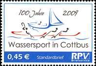 2. Juni 2009 - Ausgabe "Wassersport in Cottbus" - MiNr 25 Sondermarke "Wassersport", 45 Cent, ** PM-RP 1100 2,00 dito mit Ersttags-Stempel PM-RP 1110 2,00 dito auf Ersttagsbrief (neutrales Kuvert)