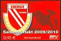 Ersttag gelaufen PM-RP 1250 2,40 5. August 2009 - Ausgabe "Energie Cottbus - Saisonauftakt" - MiNr 27 Sondermarke "Energie Cottbus", 45 Cent selbstklebend, ** PM-RP 1300 ausverk.