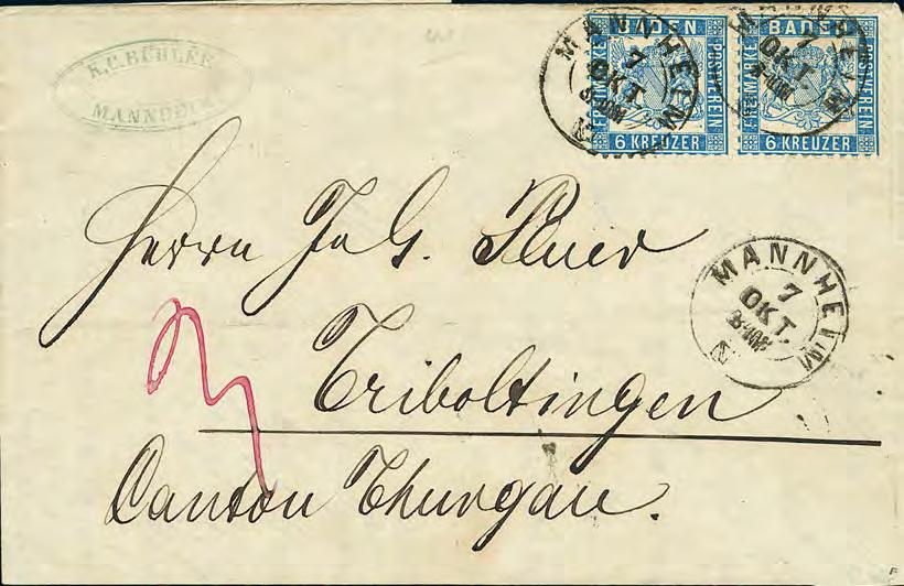 116 Ausgaben 1862 1868 314P 6 Kr. preußischblau, waagr.