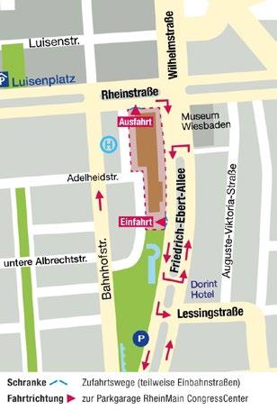 Allgemeine Informationen Anreise mit öffentlichen Verkehrsmitteln Die Bushaltestelle Rheinstraße / Rhein- Main CongressCenter ist 100 Meter von dem RMCC entfernt und wird täglich im 2-Minuten-Takt