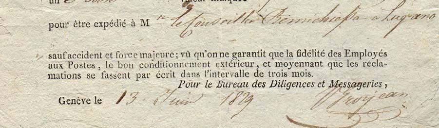 1829 Quelle Sammlung Barnier Handgeschöpfte Papierbogen waren zum Teil sehr klein. Teilweise wurden pro Bogen nur 2 oder 4 Empfangsscheine gedruckt. Oft wurde nur eine einzelne Druckplatte gesetzt.