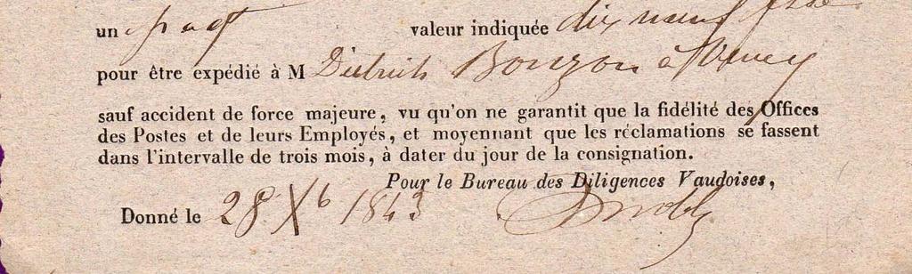 : 1843, 28. Oktober in Genf Abbildung: VD.GE.F.0.40.00.1843 Quelle Sammlung Barnier Type : VD.GE.F.40-50.
