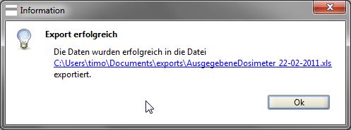 Export von Tabellenansichten In Excel und CSV Danach wird die Datei erstellt und eine Bestätigung