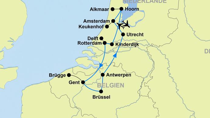 Reiseverlauf 1. Tag: Wien Amsterdam Flug von Wien nach Amsterdam und Transfer zur MS Gustav Klimt.