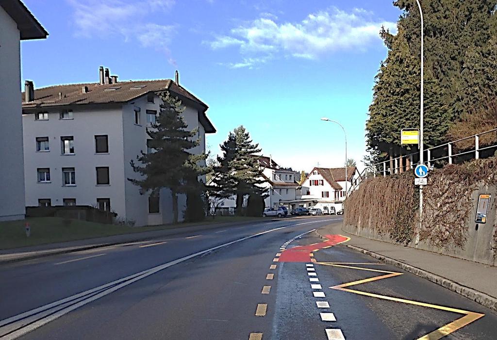 Radstreifen befahren Surseestrasse - Kreisel Lippenrüti 1.